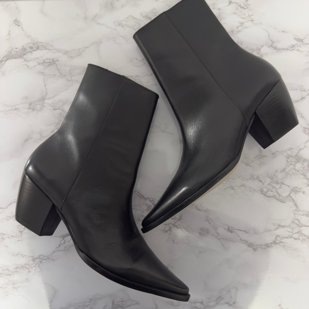 Matisse Caty Leather Booties Size 8 Black Leather Pointed Toe Ankle Boots - Picture 13 of 15
